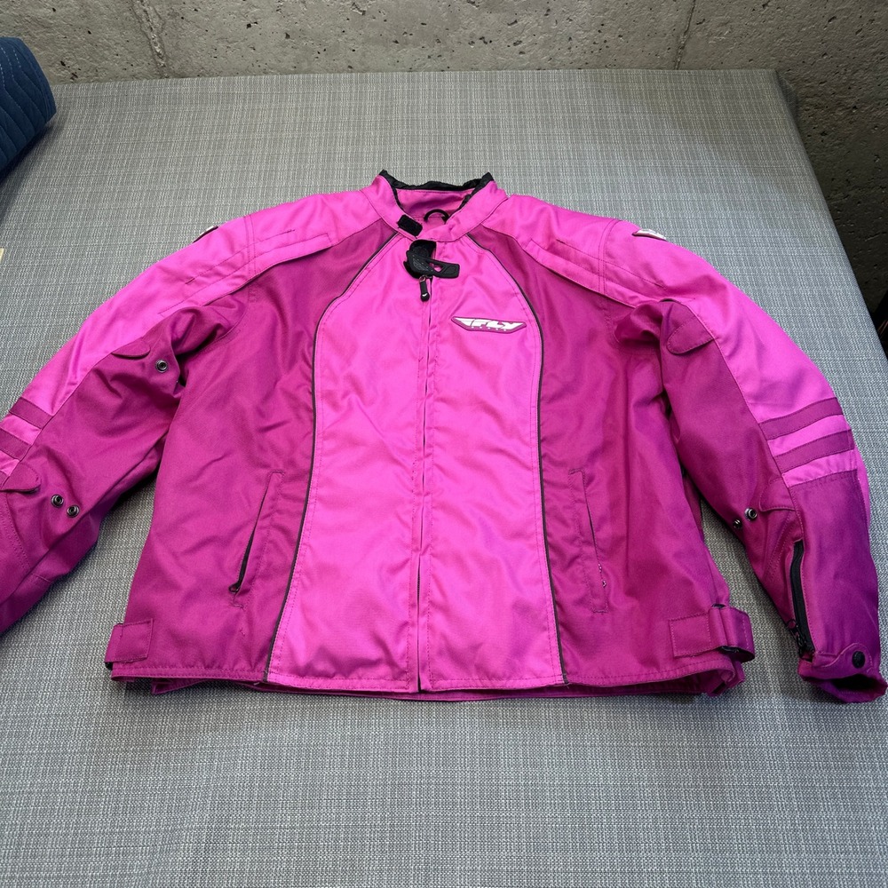 Fly Racing Womens 2XL Pink Motorcycle Jacket Armor Riding Gear with Pads